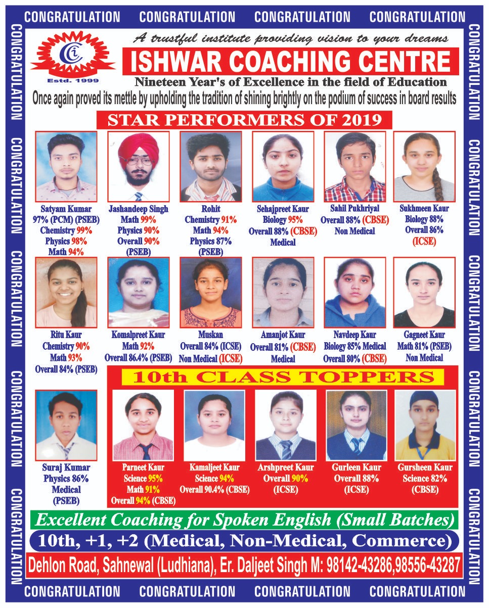 Our Institute’s Top Performers
